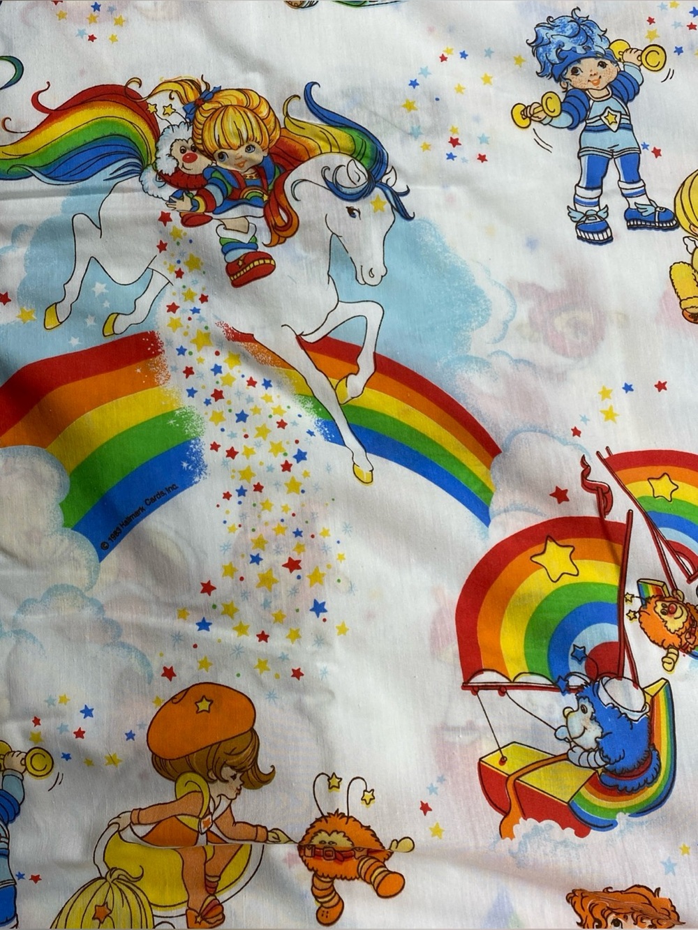 TWO SETS Rainbow Brite Vintage 1983 2-piece twin size sheet Sears Made in USA